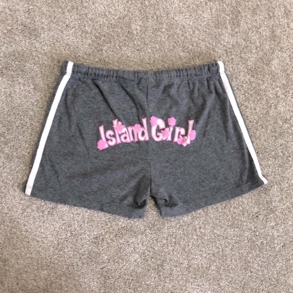 Island Girl Y2K Cotton Lounge Shorts Pink Logo Back Medium